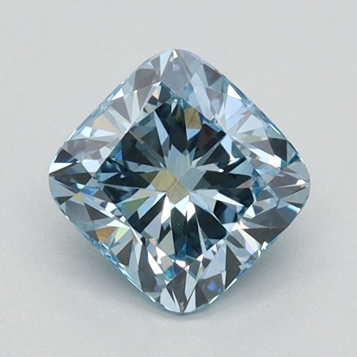 Loose Lab Diamond - IGI Cushion Brilliant 0.81ct Fancy Vivid Blue VVS2: Loose Lab Diamond - IGI Cushion Brilliant 0.81ct Fancy Vivid Blue VVS2 Experience the rare beauty of a Fancy Vivid Blue lab diamond, certified by the International Gemological Institute (IGI) as 0.81c