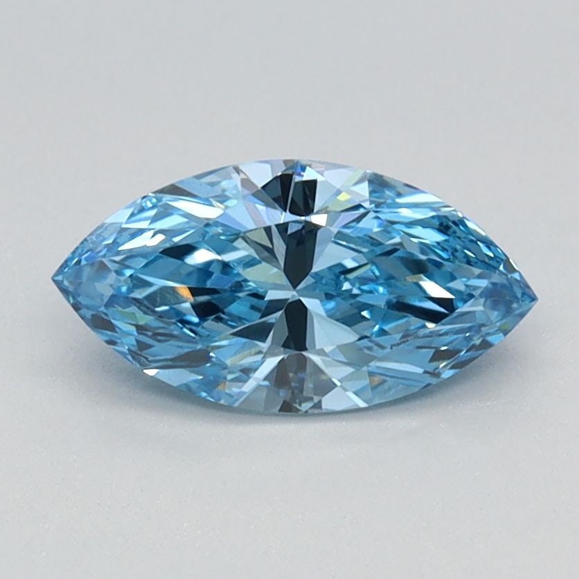 IGI Marquise 0.7ct Fancy Vivid Blue VVS2 Loose Lab Diamond: IGI Marquise 0.7ct Fancy Vivid Blue VVS2 Loose Lab Diamond Experience the rare beauty of a Fancy Vivid Blue diamond, one of the most elusive and coveted colors in nature. This stunning 0.7ct lab-grown