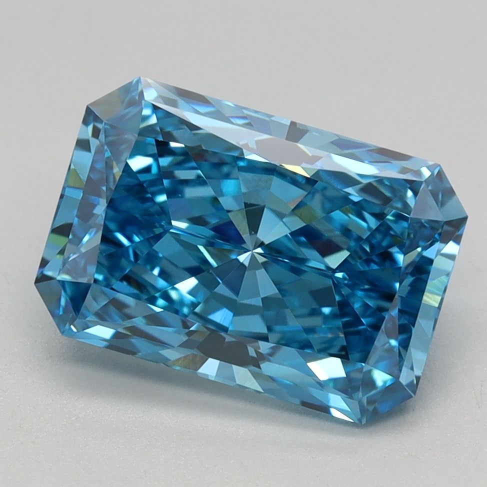 IGI Radiant 2.15ct Fancy Vivid Blue VVS2 Loose Lab Diamond: IGI Radiant 2.15ct Fancy Vivid Blue VVS2 Loose Lab Diamond Experience the breathtaking beauty of nature in this stunning 2.15ct Fancy Vivid Blue VVS2 loose lab diamond, certified by IGI and boasting e
