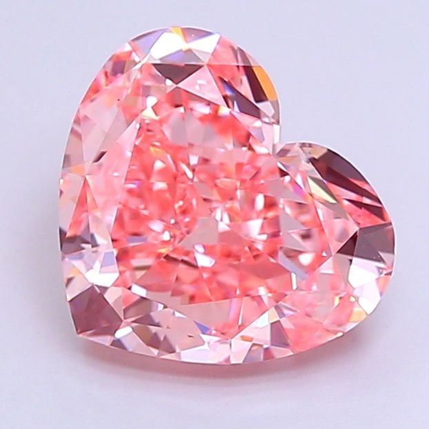 IGI Heart 3.1ct Fancy Vivid Pink VVS2 Loose Lab Diamond: IGI Heart 3.1ct Fancy Vivid Pink VVS2 Loose Lab Diamond Experience the rare beauty of a Fancy Vivid Pink diamond, one of the most coveted colors in the world of gemstones. This 3.1ct IGI-certified lab