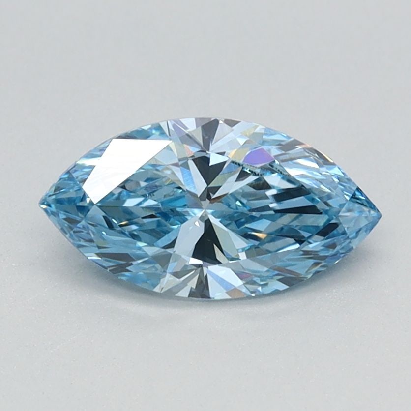 IGI Marquise 0.7ct Fancy Vivid Blue VVS2 Loose Lab Diamond: IGI Marquise 0.7ct Fancy Vivid Blue VVS2 Loose Lab Diamond Experience the breathtaking beauty of a Fancy Vivid Blue diamond, one of the rarest and most coveted colors in nature. This stunning 0.7ct la