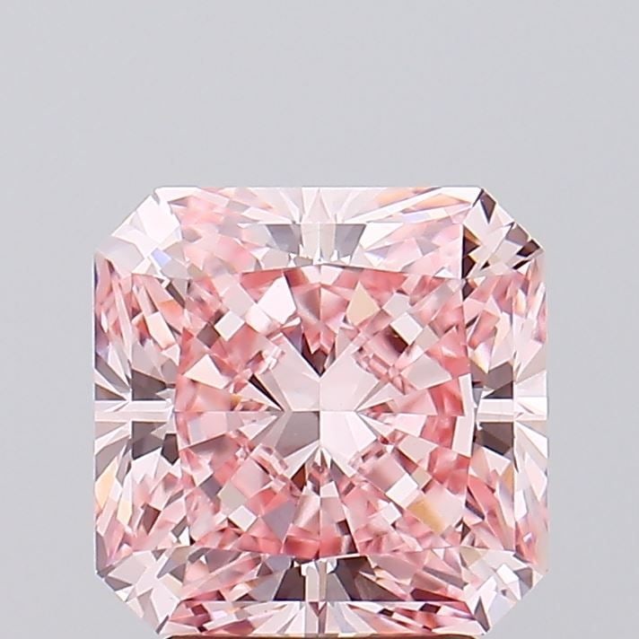 Loose Lab Diamond - Square Radiant 3.01ct Fancy Vivid Pink VVS2: Loose Lab Diamond - Square Radiant 3.01ct Fancy Vivid Pink VVS2 Experience the unparalleled beauty of a lab-grown diamond, boasting a vibrant Fancy Vivid Pink hue and exceptional clarity (VVS2) in thi