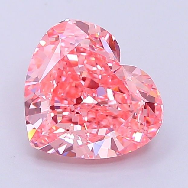 IGI Heart 3.1ct Fancy Vivid Pink VVS2 Loose Lab Diamond: IGI Heart 3.1ct Fancy Vivid Pink VVS2 Loose Lab Diamond Experience the beauty of a lab-grown diamond, certified by IGI as a Fancy Vivid Pink VVS2 gemstone. This exquisite 3.1ct stone boasts an EX poli