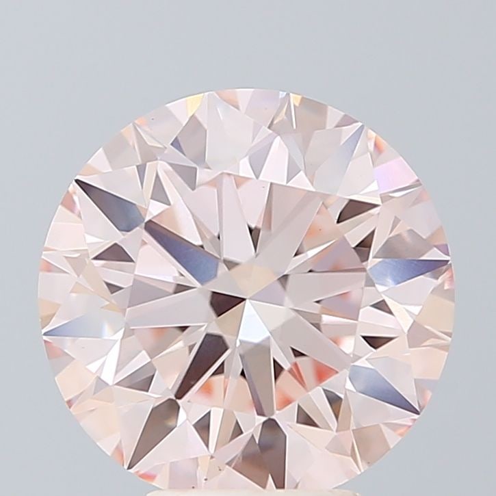 IGI Round 5.01ct Fancy Light Pink VVS2 Loose Lab Diamond: IGI Round 5.01ct Fancy Light Pink VVS2 Loose Lab Diamond Experience the beauty of a truly unique diamond, grown in a lab with unparalleled precision and care. This 5.01ct Fancy Light Pink VVS2 Loose L