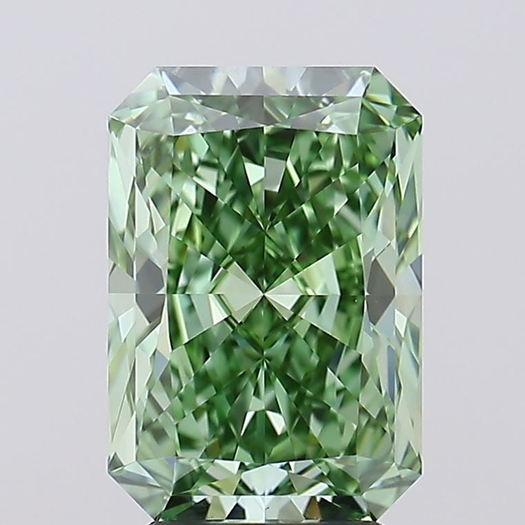 IGI Radiant 3.71ct Fancy Vivid Green VVS1 Loose Lab Diamond: IGI Radiant 3.71ct Fancy Vivid Green VVS1 Loose Lab Diamond Experience the rare beauty of a Fancy Vivid Green lab-grown diamond, boasting exceptional clarity and color intensity in its 3.71ct VVS1 cer
