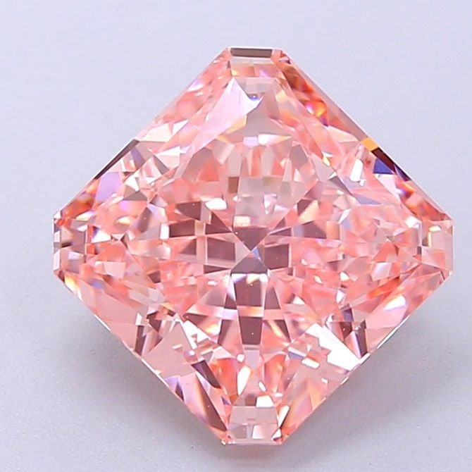 IGI Square Radiant 2.85ct Fancy Vivid Pink VVS1 Loose Lab Diamond: IGI Square Radiant 2.85ct Fancy Vivid Pink VVS1 Loose Lab Diamond Experience the beauty of a lab-grown diamond, certified by IGI as a Fancy Vivid Pink VVS1, boasting exceptional clarity and polish. Th