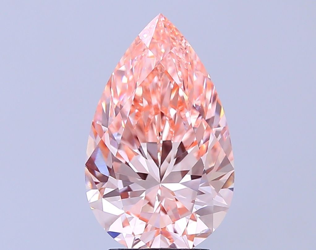Loose Lab Diamond - IGI Pear 3.81ct Fancy Intense Pink VVS2: Loose Lab Diamond - IGI Pear 3.81ct Fancy Intense Pink VVS2 Experience the breathtaking beauty of a lab-grown diamond, certified by IGI as a Fancy Intense Pink gemstone with exceptional clarity and po