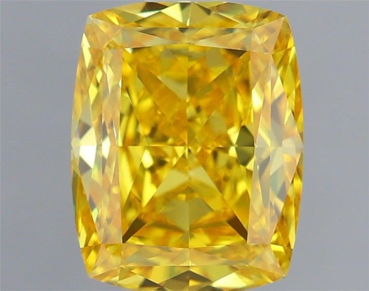 Loose Lab Diamond - IGI Cushion Modified 1.57ct Fancy Vivid Yellow VVS1: Loose Lab Diamond - IGI Cushion Modified 1.57ct Fancy Vivid Yellow VVS1 Experience the brilliance of nature's own sunshine with this stunning 1.57ct Fancy Vivid Yellow lab diamond, certified by the In
