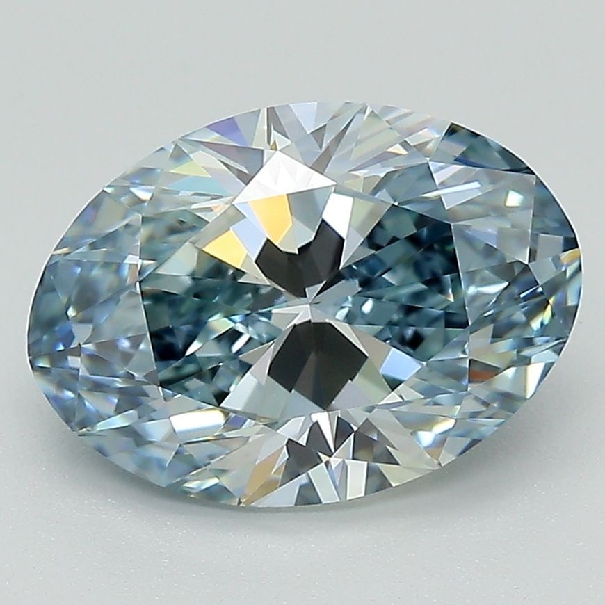 IGI Oval 3.0ct Fancy Intense Blue VVS1 Loose Lab Diamond: IGI Oval 3.0ct Fancy Intense Blue VVS1 Loose Lab Diamond Experience the unparalleled beauty of nature with this stunning 3.0ct Fancy Intense Blue VVS1 loose lab diamond, certified by IGI and boasting