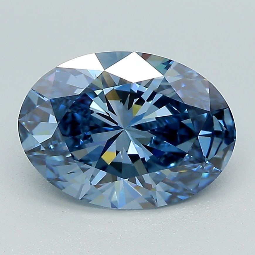 IGI Oval 2.09ct Fancy Deep Blue VVS2 Loose Lab Diamond: IGI Oval 2.09ct Fancy Deep Blue VVS2 Loose Lab Diamond Experience the rare beauty of a Fancy Deep Blue diamond, one of the rarest and most coveted colors in nature. This stunning 2.09ct lab-grown IGI