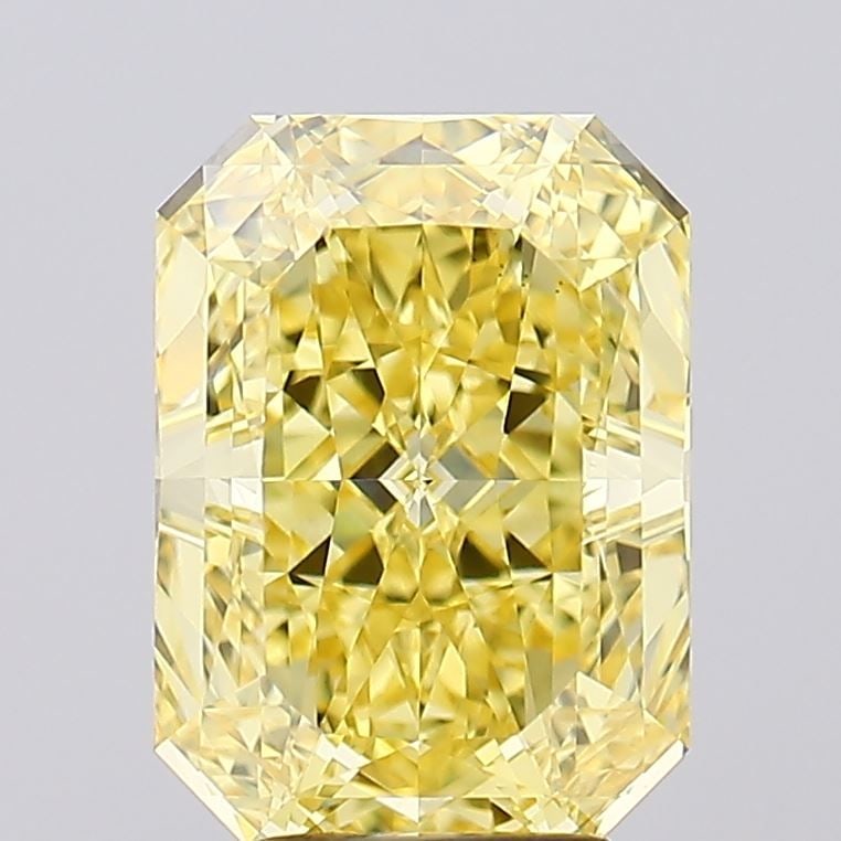 IGI Radiant 5.05ct Fancy Intense Yellow VVS2 Loose Lab Diamond: IGI Radiant 5.05ct Fancy Intense Yellow VVS2 Loose Lab Diamond Experience the vibrant beauty of nature in a lab-grown diamond, certified by IGI as a Fancy Intense Yellow VVS2 gemstone. This radiant 5.