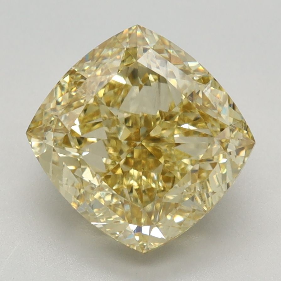 IGI Cushion Modified 3.17ct Fancy Yellow VVS2 Loose Lab Diamond: IGI Cushion Modified 3.17ct Fancy Yellow VVS2 Loose Lab Diamond A rare and vibrant Fancy Yellow diamond, certified by the International Gemological Institute (IGI), boasts exceptional clarity and poli