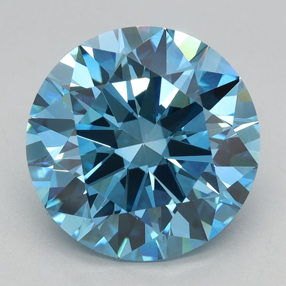 IGI Round 3.03ct Fancy Vivid Blue VVS2 Ideal Loose Lab Diamond: IGI Round 3.03ct Fancy Vivid Blue VVS2 Ideal Loose Lab Diamond Experience the breathtaking beauty of a Fancy Vivid Blue diamond, one of the rarest and most coveted colors in nature. This stunning 3.03