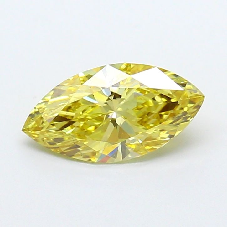 Marquise diamond, 1.02ct, Fancy Vivid Yellow, VVS2, loose lab: Marquise diamond, 1.02ct, Fancy Vivid Yellow, VVS2, loose lab This stunning Fancy Vivid Yellow marquise diamond boasts exceptional clarity and color, with a VVS2 grade and EX polish that showcases its
