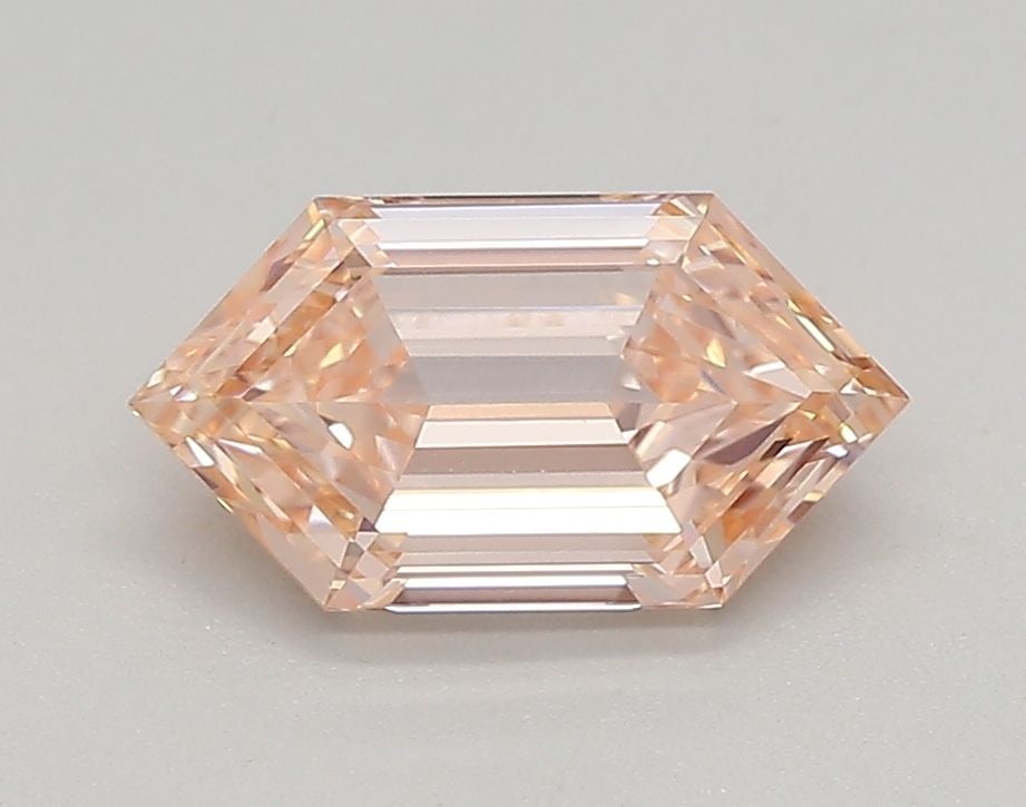 IGI Hexagonal 0.88ct Fancy Intense Brownish Pink VVS1 Loose Lab Diamond: IGI Hexagonal 0.88ct Fancy Intense Brownish Pink VVS1 Loose Lab Diamond Experience the rare beauty of a lab-grown diamond, certified by IGI as a Fancy Intense Brownish Pink VVS1, boasting exceptional