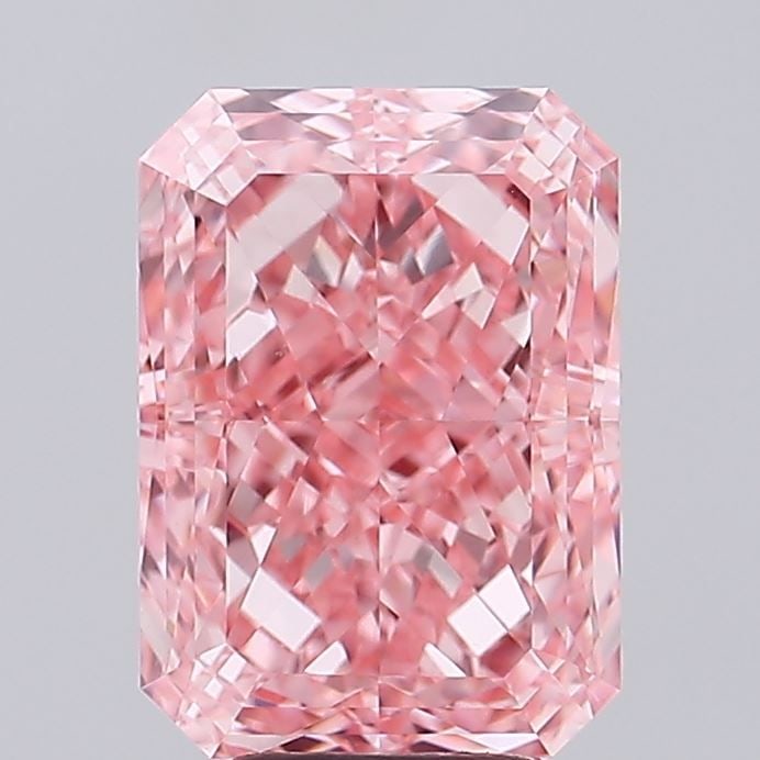 IGI Radiant 5.04ct Fancy Vivid Pink VVS2 Loose Lab Diamond: IGI Radiant 5.04ct Fancy Vivid Pink VVS2 Loose Lab Diamond Experience the rare beauty of a Fancy Vivid Pink diamond, one of the most coveted colors in the world of gemstones. This stunning 5.04ct IGI-