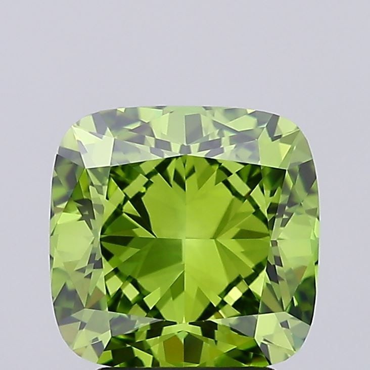 Loose Lab Diamond - IGI Cushion Brilliant 3.04ct Fancy Vivid Green VVS1: Loose Lab Diamond - IGI Cushion Brilliant 3.04ct Fancy Vivid Green VVS1 Experience the rare beauty of nature in this stunning 3.04ct Fancy Vivid Green lab diamond, certified by IGI as VVS1 clarity and