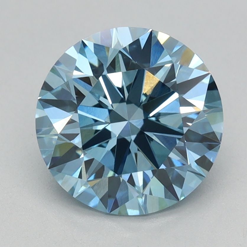 IGI Round 1.58ct Fancy Vivid Blue VVS2 Ideal Loose Lab Diamond: IGI Round 1.58ct Fancy Vivid Blue VVS2 Ideal Loose Lab Diamond Experience the breathtaking beauty of a lab-grown Fancy Vivid Blue diamond, certified by the International Gemological Institute (IGI) as