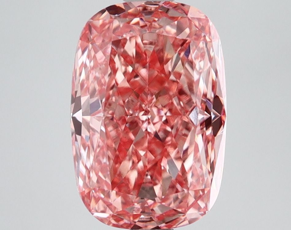 Loose Lab Diamond - IGI Cushion Modified 3.03ct Fancy Vivid Pink VVS2: Loose Lab Diamond - IGI Cushion Modified 3.03ct Fancy Vivid Pink VVS2 A rare and breathtakingly beautiful lab-grown diamond, this 3.03ct Fancy Vivid Pink gemstone boasts an EX polish and symmetry, giv