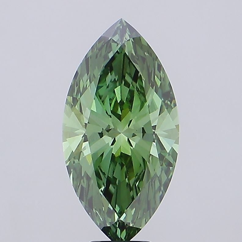 IGI Marquise 9.03ct Fancy Vivid Green VVS2 Loose Lab Diamond: IGI Marquise 9.03ct Fancy Vivid Green VVS2 Loose Lab Diamond Experience the rare beauty of a Fancy Vivid Green lab-grown diamond, certified by IGI and boasting exceptional clarity (VVS2) and polish (E