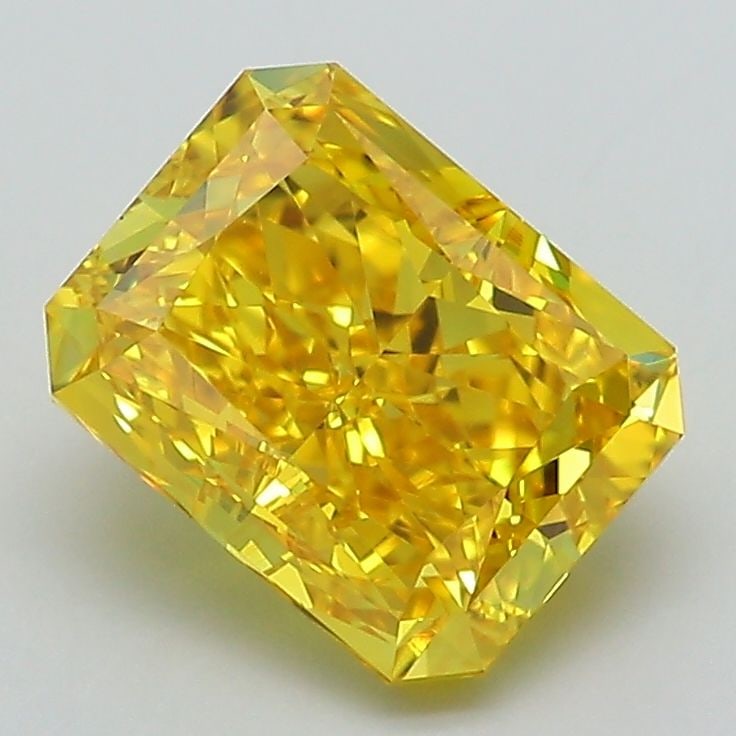 IGI Radiant 2.32ct Fancy Vivid Yellow VVS2 Loose Lab Diamond: IGI Radiant 2.32ct Fancy Vivid Yellow VVS2 Loose Lab Diamond Experience the brilliance of nature's own sunshine in this stunning 2.32ct Fancy Vivid Yellow VVS2 lab-grown diamond, boasting an EX polish