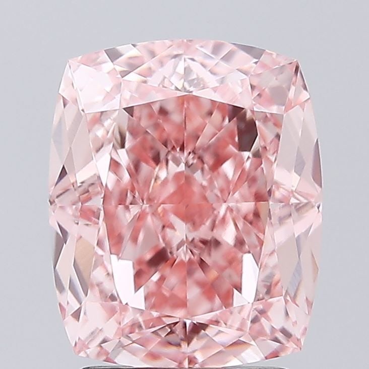 Vivid Pink VVS2 2.64ct Modified IGI Cushion Loose Lab Diamond: Vivid Pink VVS2 2.64ct Modified IGI Cushion Loose Lab Diamond Experience the breathtaking beauty of this Vivid Pink VVS2 2.64ct Modified IGI Cushion Loose Lab Diamond, certified by the International G