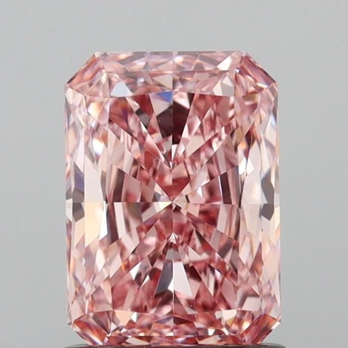 IGI Radiant 1.25ct Fancy Vivid Pink VVS2 Loose Lab Diamond: IGI Radiant 1.25ct Fancy Vivid Pink VVS2 Loose Lab Diamond Experience the breathtaking beauty of a lab-grown diamond, certified by IGI as Fancy Vivid Pink with exceptional clarity and cut. This 1.25ct