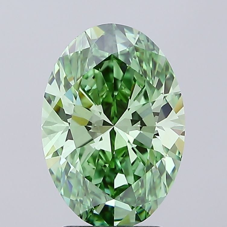 IGI Oval 2.92ct Fancy Vivid Green VVS2 Loose Lab Diamond (1 of 1)