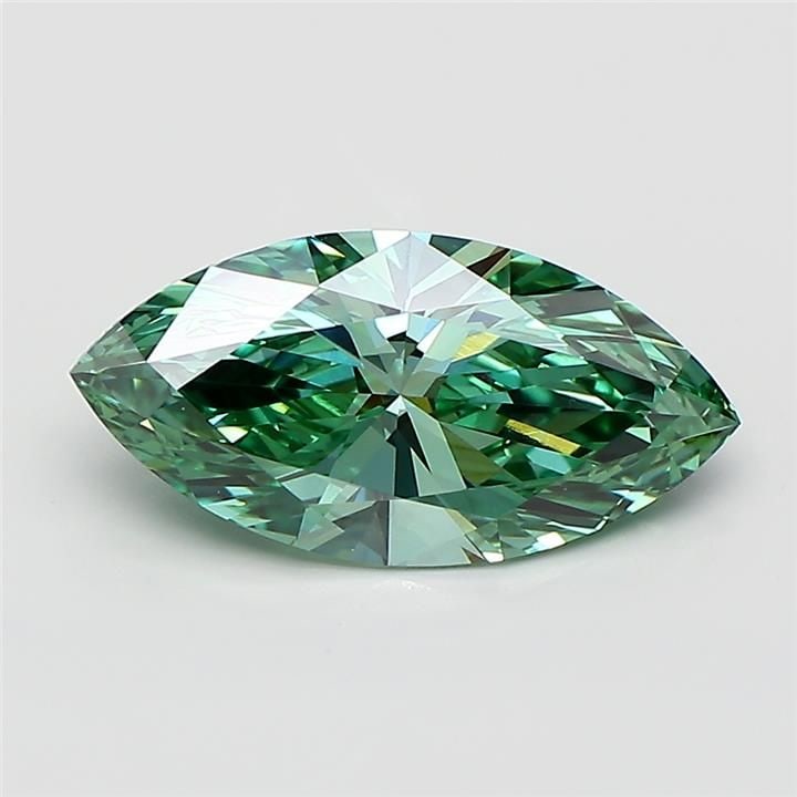 IGI Marquise 2.0ct Fancy Vivid Green VVS2 Loose Lab Diamond: IGI Marquise 2.0ct Fancy Vivid Green VVS2 Loose Lab Diamond Experience the breathtaking beauty of this 2.0ct Fancy Vivid Green lab-grown diamond, certified by IGI and boasting exceptional clarity (VVS