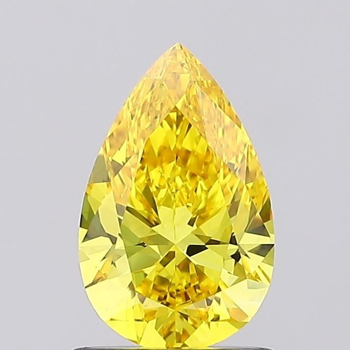 Loose Lab Diamond - IGI Pear 1.0ct Fancy Vivid Yellow VVS2: Loose Lab Diamond - IGI Pear 1.0ct Fancy Vivid Yellow VVS2 Experience the brilliance of nature, reimagined in a lab-grown diamond that shines with unparalleled clarity and color intensity. This 1.0ct