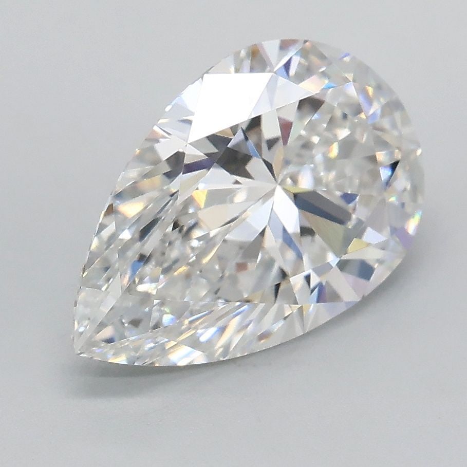 Loose Lab Diamond - IGI Pear 2.09ct E VVS2: Loose Lab Diamond - IGI Pear 2.09ct E VVS2 A rare and exquisite lab-grown diamond, this 2.09ct pear-shaped gem boasts an exceptional E color grade, VVS2 clarity, and EX polish and symmetry, making it