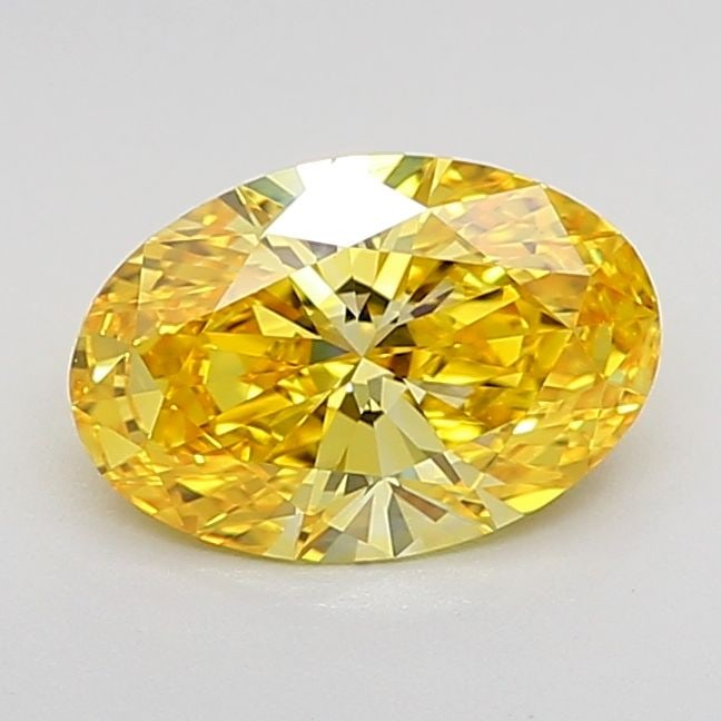 IGI Oval 1.31ct Fancy Vivid Yellow VVS2 Loose Lab Diamond: IGI Oval 1.31ct Fancy Vivid Yellow VVS2 Loose Lab Diamond Experience the brilliance of nature in this stunning 1.31ct Fancy Vivid Yellow VVS2 lab diamond, certified by IGI and boasting exceptional cla