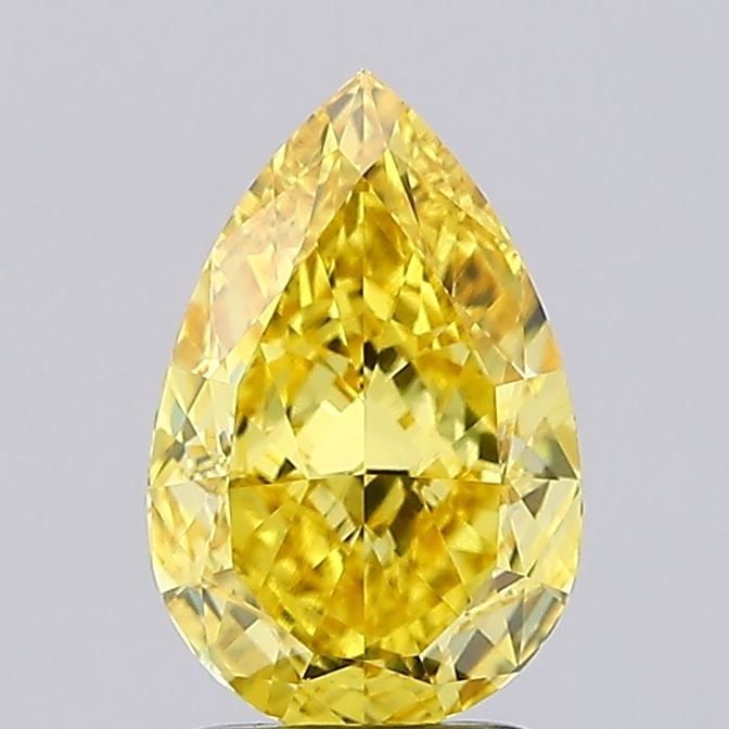 Loose Lab Diamond - IGI Pear 2.29ct Fancy Vivid Yellow VVS2: Loose Lab Diamond - IGI Pear 2.29ct Fancy Vivid Yellow VVS2 A stunning lab-grown diamond, certified by the International Gemological Institute (IGI), boasts an exceptional 2.29 carat Fancy Vivid Yello