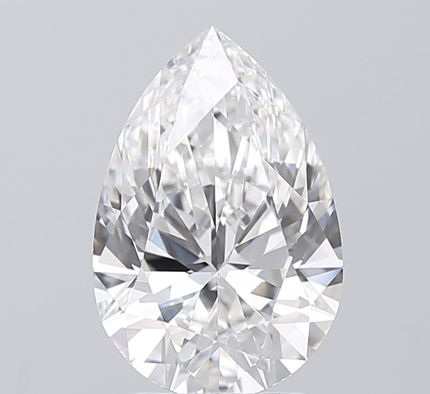 Loose Lab Diamond - IGI Pear 3.05ct F VVS2: Loose Lab Diamond - IGI Pear 3.05ct F VVS2 A stunning lab-grown pear-shaped diamond, certified by the International Gemological Institute (IGI), boasts exceptional clarity and color, with a VVS2 grade