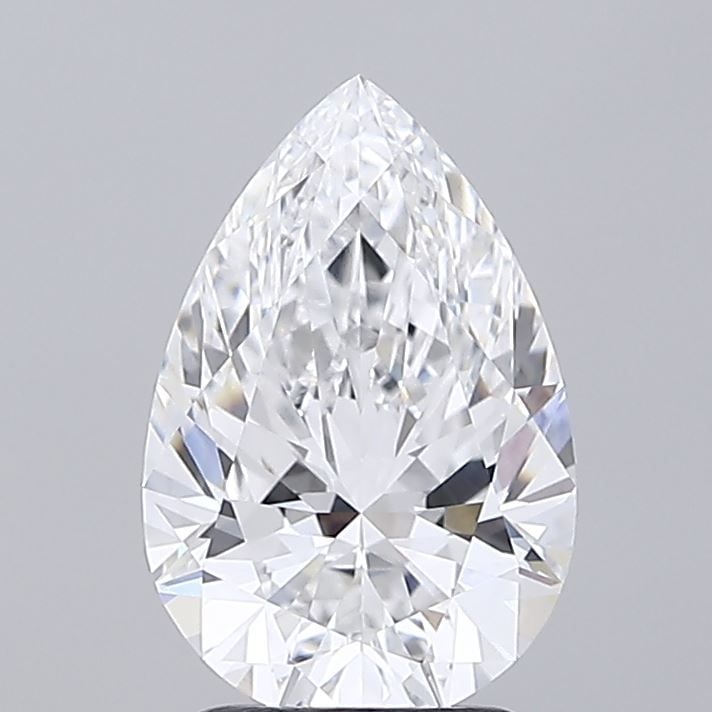 Loose Lab Diamond - IGI Pear 2.5ct D VVS1: Loose Lab Diamond - IGI Pear 2.5ct D VVS1 A rare and exceptional lab-grown diamond, this 2.5ct IGI-certified pear-cut gem boasts an impressive D color, VVS1 clarity, and EX polish and symmetry. Its fl