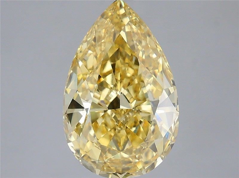 Loose Lab Diamond - IGI Pear 3.59ct Fancy Intense Yellow VVS2: Loose Lab Diamond - IGI Pear 3.59ct Fancy Intense Yellow VVS2 Experience the vibrant warmth of a lab-grown diamond, boasting an impressive 3.59ct Fancy Intense Yellow hue that shines with exceptional