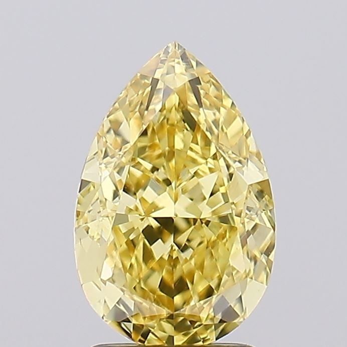 Loose Lab Diamond - IGI Pear 2.25ct Fancy Vivid Yellow VVS2: Loose Lab Diamond - IGI Pear 2.25ct Fancy Vivid Yellow VVS2 A stunning Fancy Vivid Yellow lab diamond, certified by the International Gemological Institute (IGI), boasts exceptional clarity and color.