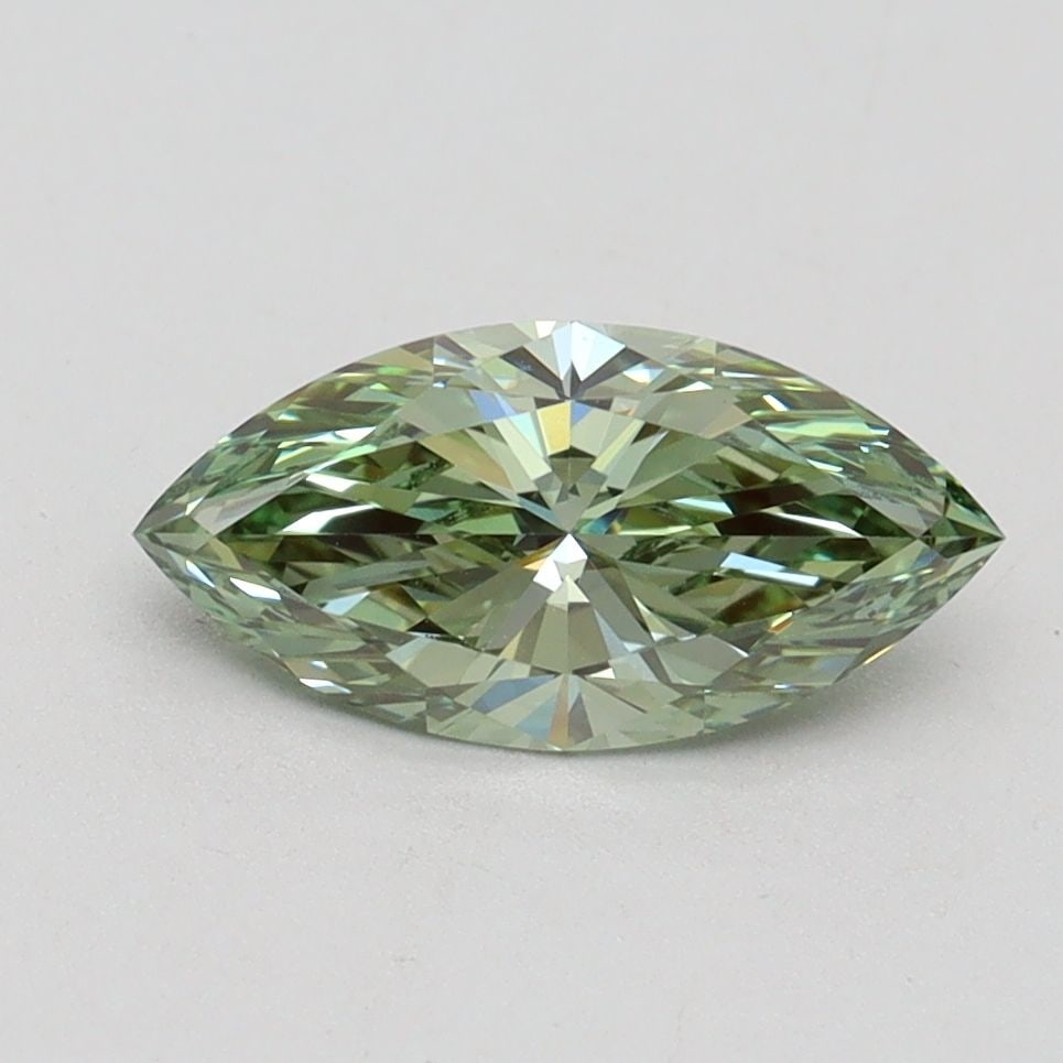 IGI Marquise 1.06ct Fancy Intense Green VVS2 Loose Lab Diamond: IGI Marquise 1.06ct Fancy Intense Green VVS2 Loose Lab Diamond Experience the rare beauty of a Fancy Intense Green lab-grown diamond, boasting exceptional clarity and polish in its 1.06ct VVS2 cut. Th