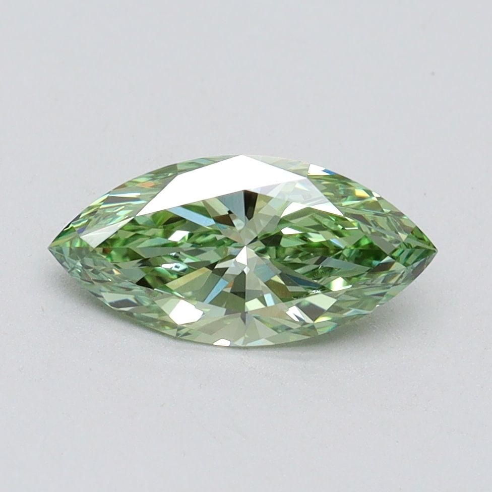 IGI Marquise 1.01ct Fancy Vivid Green VVS2 Loose Lab Diamond: IGI Marquise 1.01ct Fancy Vivid Green VVS2 Loose Lab Diamond Experience the unique beauty of nature with this stunning 1.01ct Fancy Vivid Green VVS2 loose lab diamond, certified by IGI and boasting