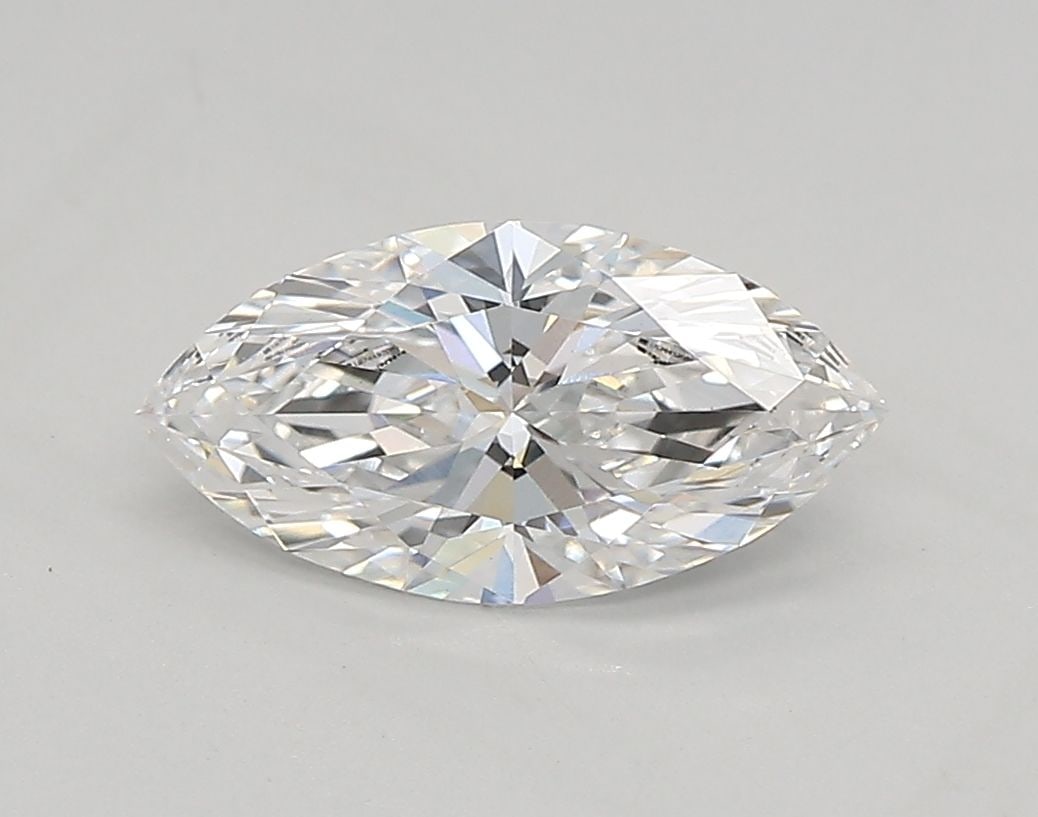 IGI Marquise 0.79ct D VVS2 Diamond: IGI Marquise 0.79ct D VVS2 Diamond A stunning lab-grown diamond, certified by IGI as D color VVS2 clarity, boasts exceptional cut and polish characteristics in this 0.79ct marquise shape. Its flawless