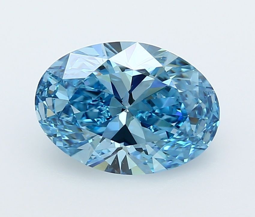 IGI Oval 3.03ct Fancy Vivid Blue VVS2 Loose Lab Diamond: IGI Oval 3.03ct Fancy Vivid Blue VVS2 Loose Lab Diamond Experience the breathtaking beauty of a Fancy Vivid Blue lab diamond, certified by IGI and boasting exceptional clarity (VVS2) and polish (EX).