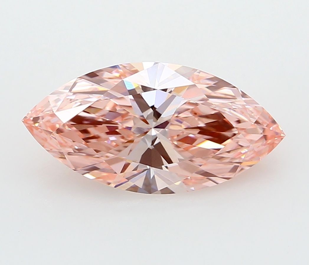 IGI Marquise 2.55ct Fancy Vivid Pink VVS2 Loose Lab Diamond: IGI Marquise 2.55ct Fancy Vivid Pink VVS2 Loose Lab Diamond Experience the unparalleled beauty of a lab-grown Fancy Vivid Pink diamond, boasting exceptional clarity and polish in its 2.55ct IGI-certif