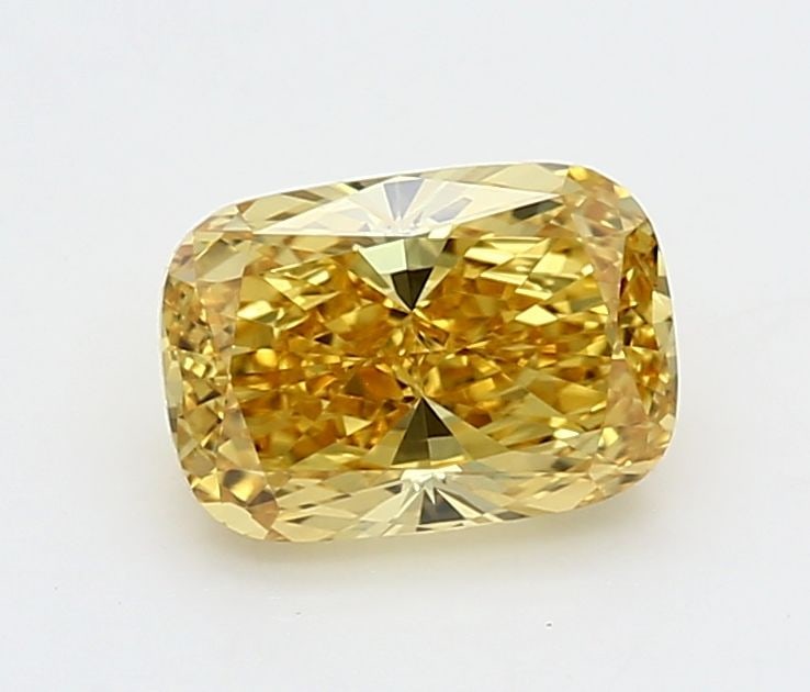 Loose Lab Diamond - IGI Cushion Modified 1.55ct Fancy Vivid Yellow VVS2: Loose Lab Diamond - IGI Cushion Modified 1.55ct Fancy Vivid Yellow VVS2 A true gem for the discerning collector, this 1.55ct Fancy Vivid Yellow Lab Diamond boasts exceptional clarity and color, with a