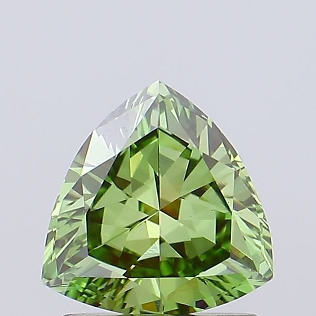 Loose Lab Diamond - IGI Triangular 0.89ct Fancy Vivid Green VVS2: Loose Lab Diamond - IGI Triangular 0.89ct Fancy Vivid Green VVS2 Experience the rare beauty of a lab-grown diamond, certified by the International Gemological Institute (IGI) as Fancy Vivid Green with