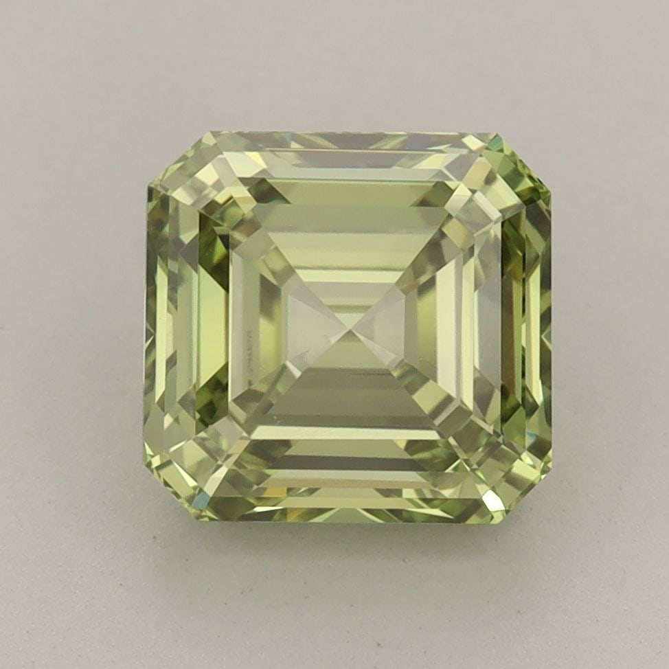 IGI Asscher 3.24ct Fancy Vivid Green VVS2 Loose Lab Diamond: IGI Asscher 3.24ct Fancy Vivid Green VVS2 Loose Lab Diamond Experience the rare beauty of a Fancy Vivid Green lab-grown diamond, certified by IGI and boasting exceptional clarity (VVS2) and cut