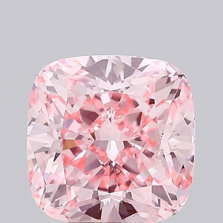 IGI Cushion Modified 4.25ct Fancy Vivid Pink VVS2 Loose Lab Diamond: IGI Cushion Modified 4.25ct Fancy Vivid Pink VVS2 Loose Lab Diamond Experience the breathtaking beauty of a Fancy Vivid Pink diamond, one of the rarest and most coveted colors in nature. This 4.25ct