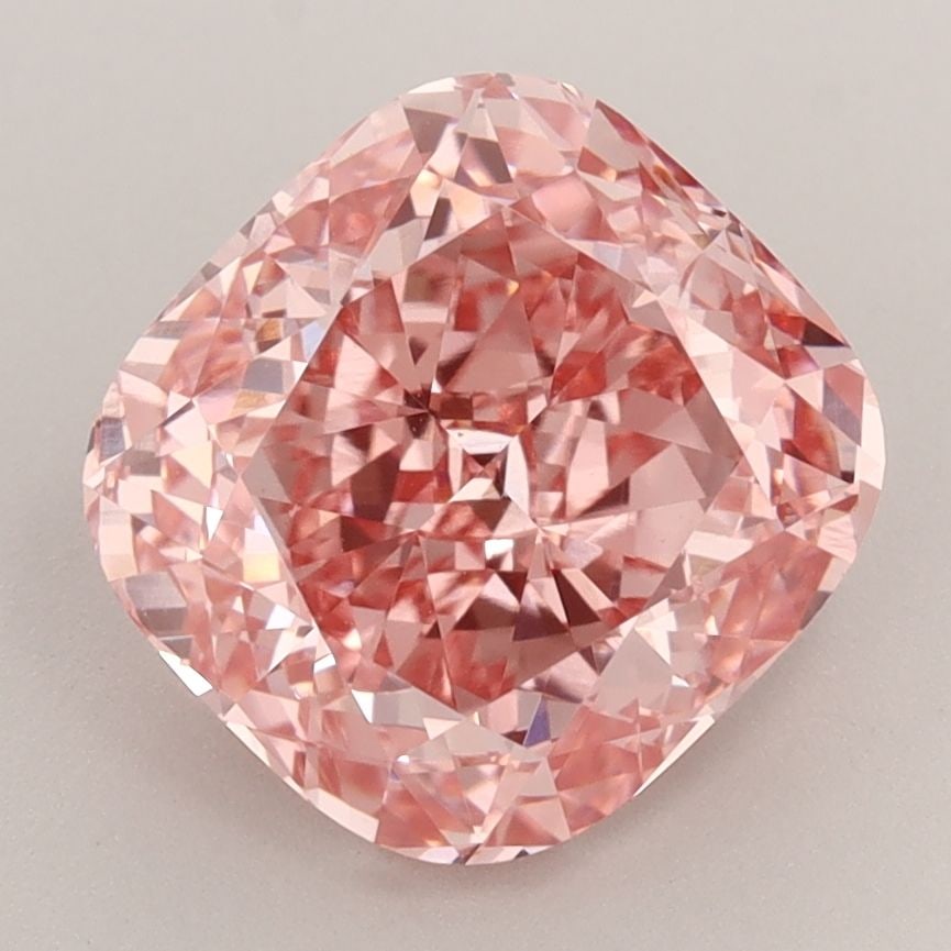 Loose Lab Diamond - IGI Cushion Brilliant 3.21ct Fancy Vivid Pink VVS2: Loose Lab Diamond - IGI Cushion Brilliant 3.21ct Fancy Vivid Pink VVS2 Experience the rare beauty of a Fancy Vivid Pink lab diamond, certified by IGI as a 3.21ct Cushion Brilliant with exceptional cla