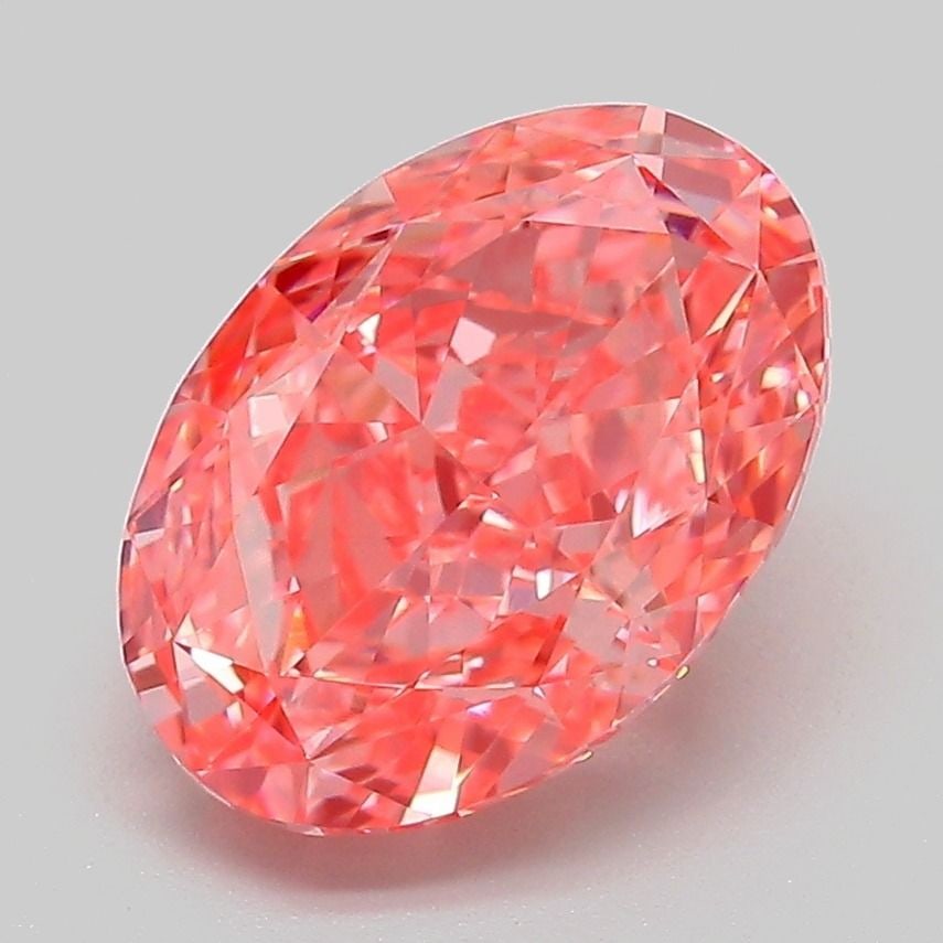 IGI Oval 3.24ct Fancy Vivid Pink VVS2 Loose Lab Diamond: IGI Oval 3.24ct Fancy Vivid Pink VVS2 Loose Lab Diamond Experience the unparalleled beauty of a lab-grown diamond, certified by IGI as a Fancy Vivid Pink gemstone with exceptional clarity and polish.