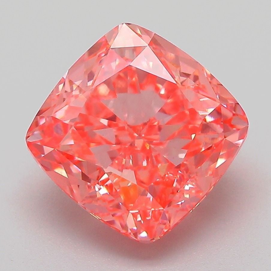 Loose Lab Diamond - IGI Cushion Modified 4.19ct Fancy Vivid Pink VVS2: Loose Lab Diamond - IGI Cushion Modified 4.19ct Fancy Vivid Pink VVS2 Experience the unparalleled beauty of a lab-grown diamond, certified by IGI as a Fancy Vivid Pink gemstone with exceptional clarit