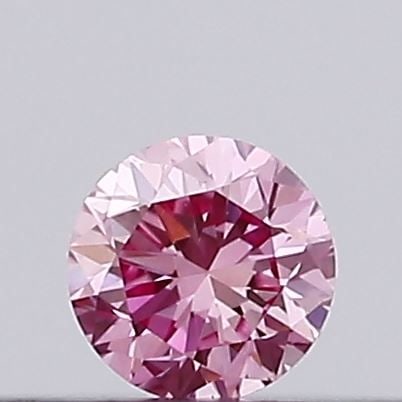 IGI Round 0.11ct Fancy Vivid Pink VVS2 Loose Lab Diamond: IGI Round 0.11ct Fancy Vivid Pink VVS2 Loose Lab Diamond Experience the beauty of a lab-grown diamond, certified by IGI, with its vibrant Fancy Vivid Pink hue and exceptional clarity (VVS2) and polish